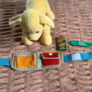 Colorful Plush Dog Toy with Accessories